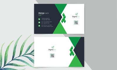 Corporate Business Card, Modern and Clean Professional Business Card Template.