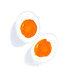 Soft boiled egg draw and paint no background