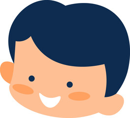 Cute Head Character Icon - Little Boy Vector Illustration