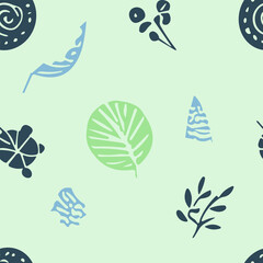 Fototapeta na wymiar Botanical Bliss Scandinavian Plant Doodle Pattern . style minimalist style and botanical motifs. Perfect for stationery, textiles, home decor, wallpaper, pillow