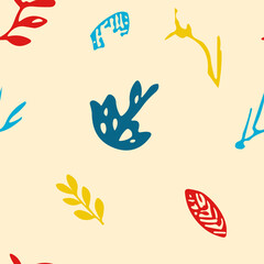 Botanical Bliss Scandinavian Plant Doodle Pattern . style minimalist style and botanical motifs. Perfect for stationery, textiles, home decor, wallpaper, pillow