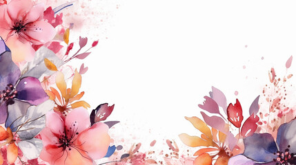 watercolor floral frame background