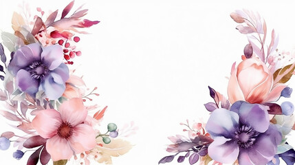 simple watercolor floral frame multi purpose background.