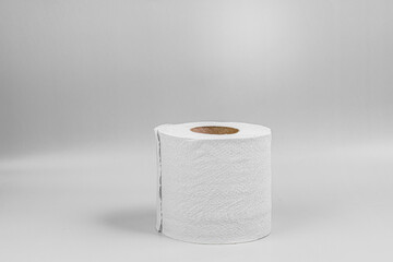 Toilet paper on a gray background.
