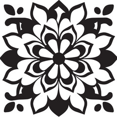 flower design black and white