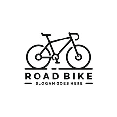 Road bike logo design vector illustration
