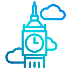 Landmark gradient line icon