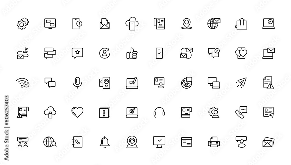 Poster internet icon set. containing online, computer, network, website, server, web design, hardware, soft