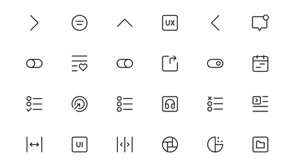 Ui ux icon set, user interface iconset collection.