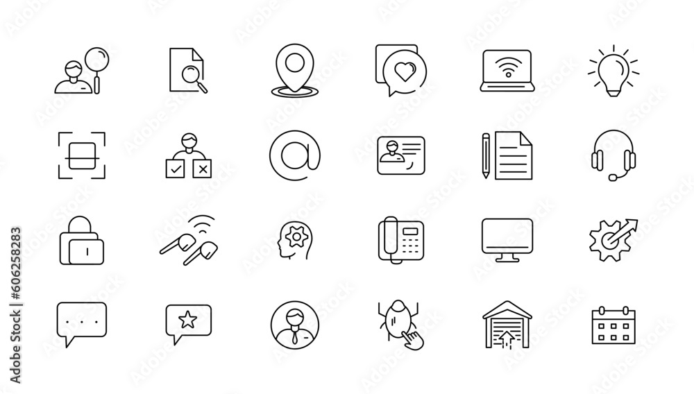 Poster information technology line icons collection. big ui icon set in a flat design. thin outline icons p