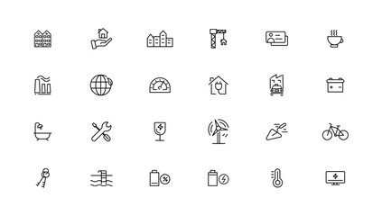  Industry and Environment icons. Thin line icons collection. Vector illustration.