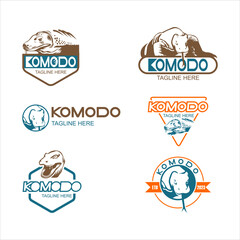 Komodo dragon animal emblem logo