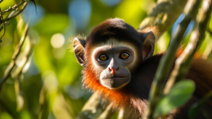 Naklejka premium Generative AI Illustration of a Spider Monkey