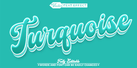 Turquoise Color Vector Editable Text Effect Template