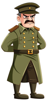 recommend clip art: Serious Military Officer with Grumpy Expression