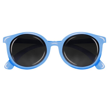 Blue Sunglasses Watercolor .	
