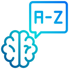 Brain gradient line icon