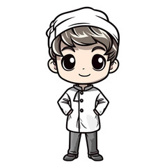 a chef kid with white suit
