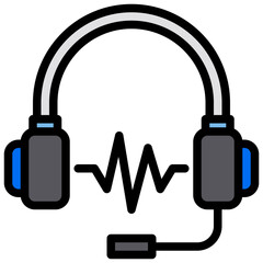 Headphone filled outline icon