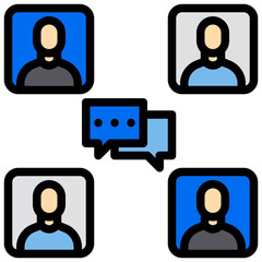 Meeting filled outline icon