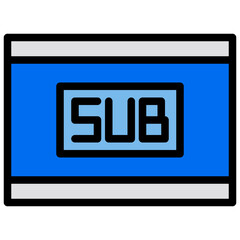 Subtitle filled outline icon