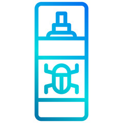 Bug spray gradient line icon