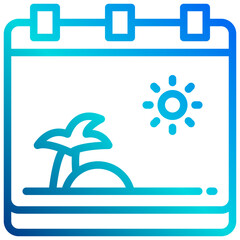 Calendar gradient line icon