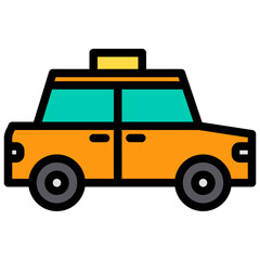 Taxi filled outline icon