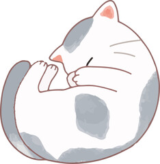 Light Grey kitty sleeping like a baby