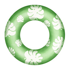 Green Swimming ring watercolor.	
