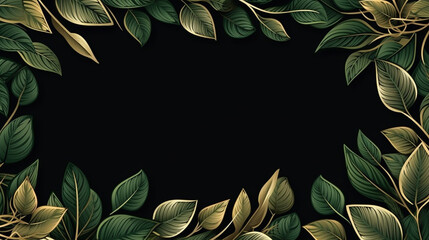 Decorative black border with floral pattern elegant. 