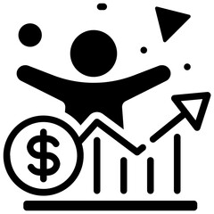 investor glyph style icon