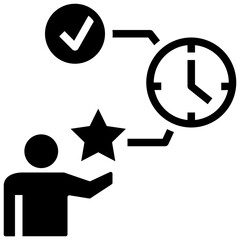 time glyph style icon