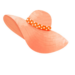 Orange Watercolor Sun hat.	