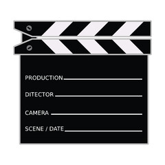 Movie clapper board isolated on white background. Movie clapper board vector illustration