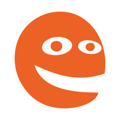 smiley face emoticon isolated icon vector illustration design  orange color
