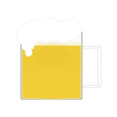 A mug of beer is isolated on a white background. Vector illustration.