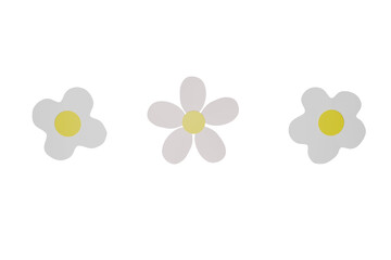 flowers on white, Set Flower, logo, love, emoji, cut, white, sticker, daisy