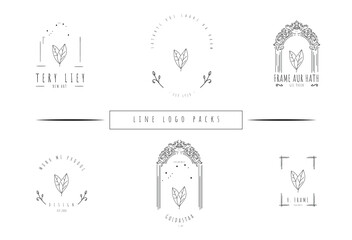 Minimal logo pack with floral and botanical elements for easy use