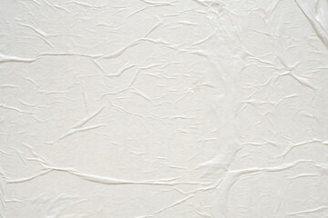 White blank crumpled and creased paper poster texture background