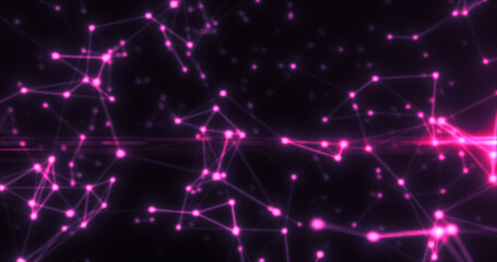 Abstract purple energy lines plexus triangles magical bright glowing futuristic hi-tech background