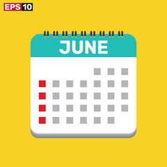 June 2023 Calendar icon Vector