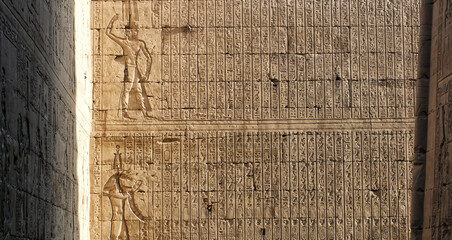 Hieroglyphs at the Karnak Temple. Egypt