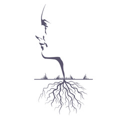 Beautiful tree with female face. Natural cosmetics symbol