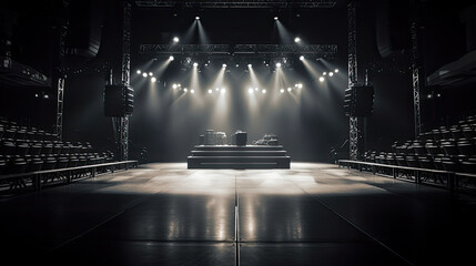 Stage Spotlight with Stage Podium and Light Effects.