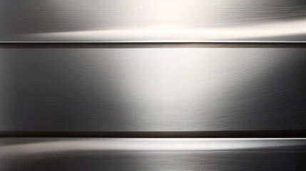 Metal background or texture of brushed steel plate with some reflections and highlights
