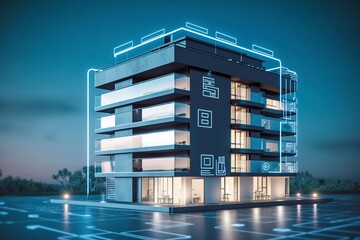 Modern smart home systems of smart building, The smart home is isolated background, Generate Ai