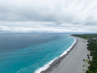 Fototapeta na wymiar Top view of Hualien sea beach