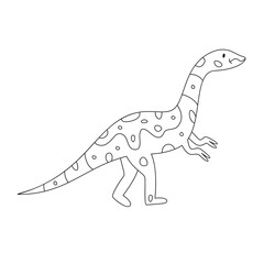 Obraz na płótnie Canvas Hand drawn linear vector illustration of plateosaurus dinosaur
