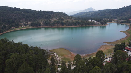 a photo from the air in los azufres Michoacán